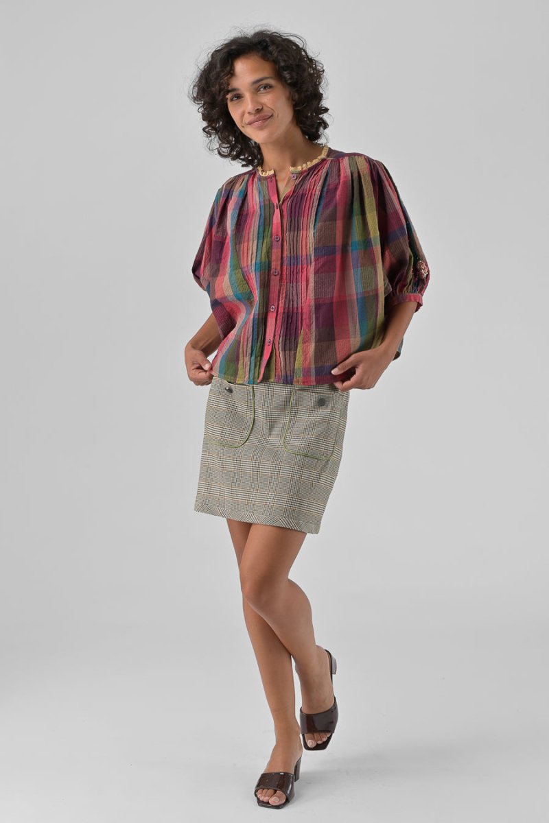 TOP MARA CARREAUX ROSES - ORFEO TOP