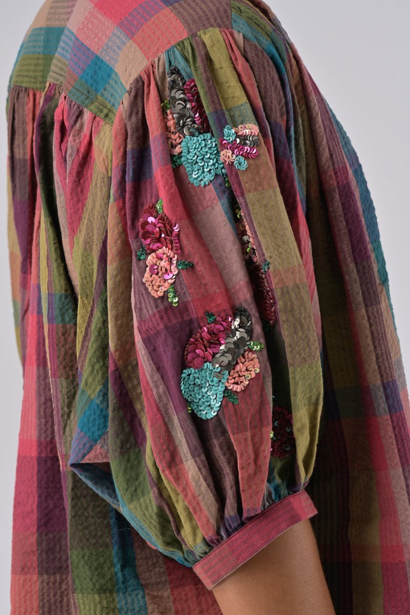TOP MARA CARREAUX ROSES - ORFEO TOP