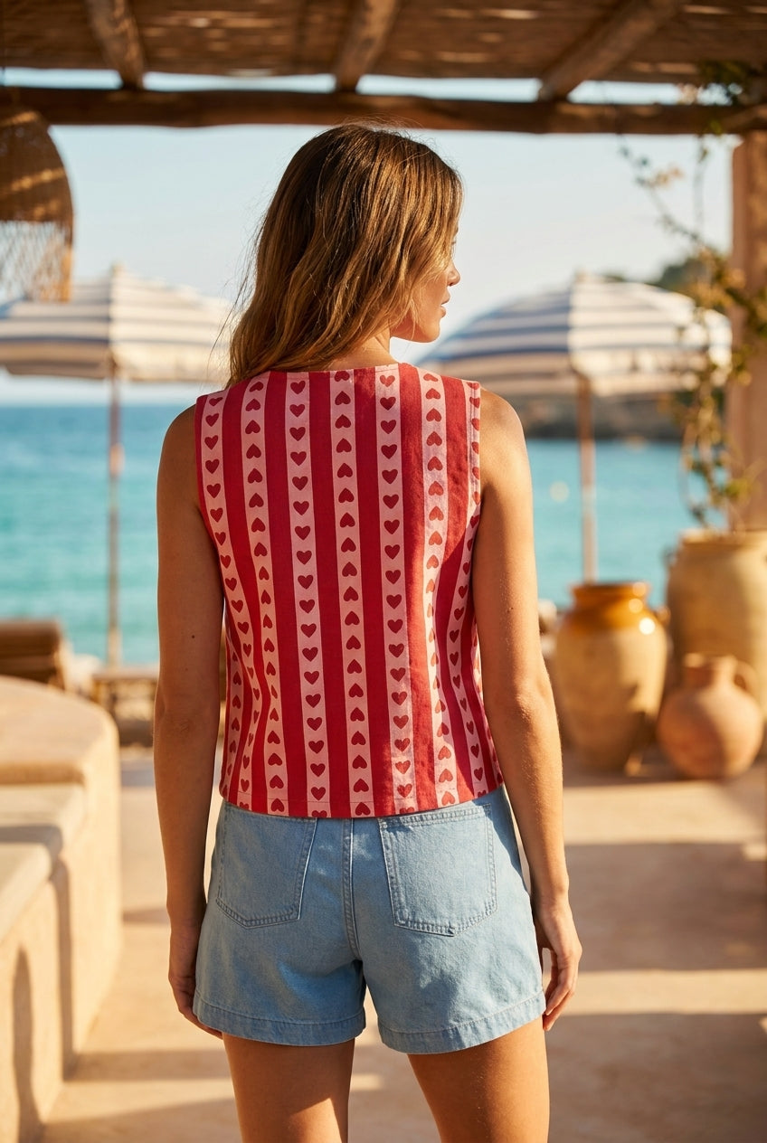 TOP MARIUS - CERISE BLUE Top