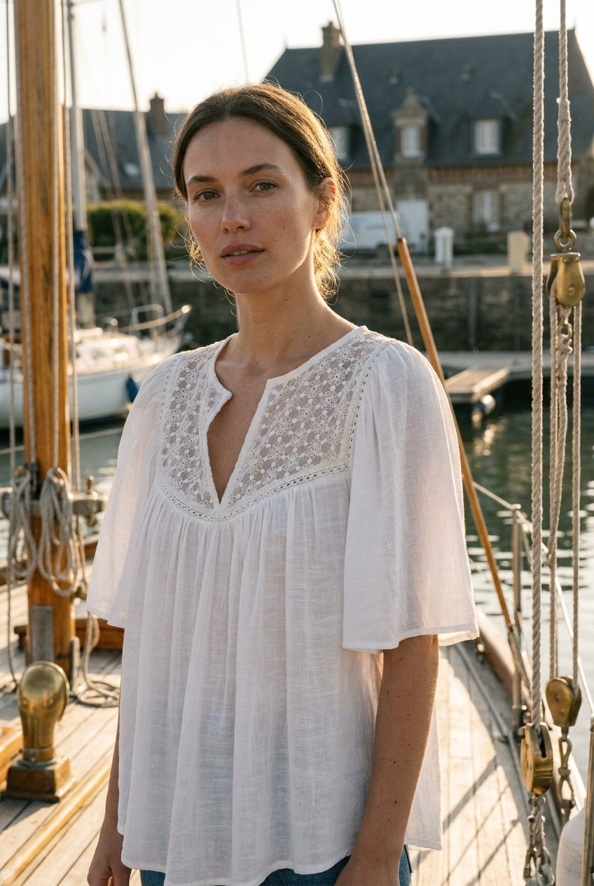 TOP MATHILDE BLANC - YCOO Top