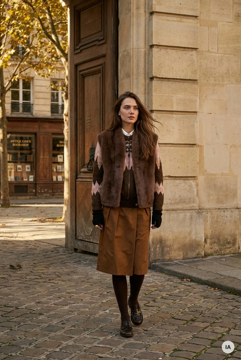VESTE LOULIANA CHOCOLAT - ORFEO Veste — Image générée par IA