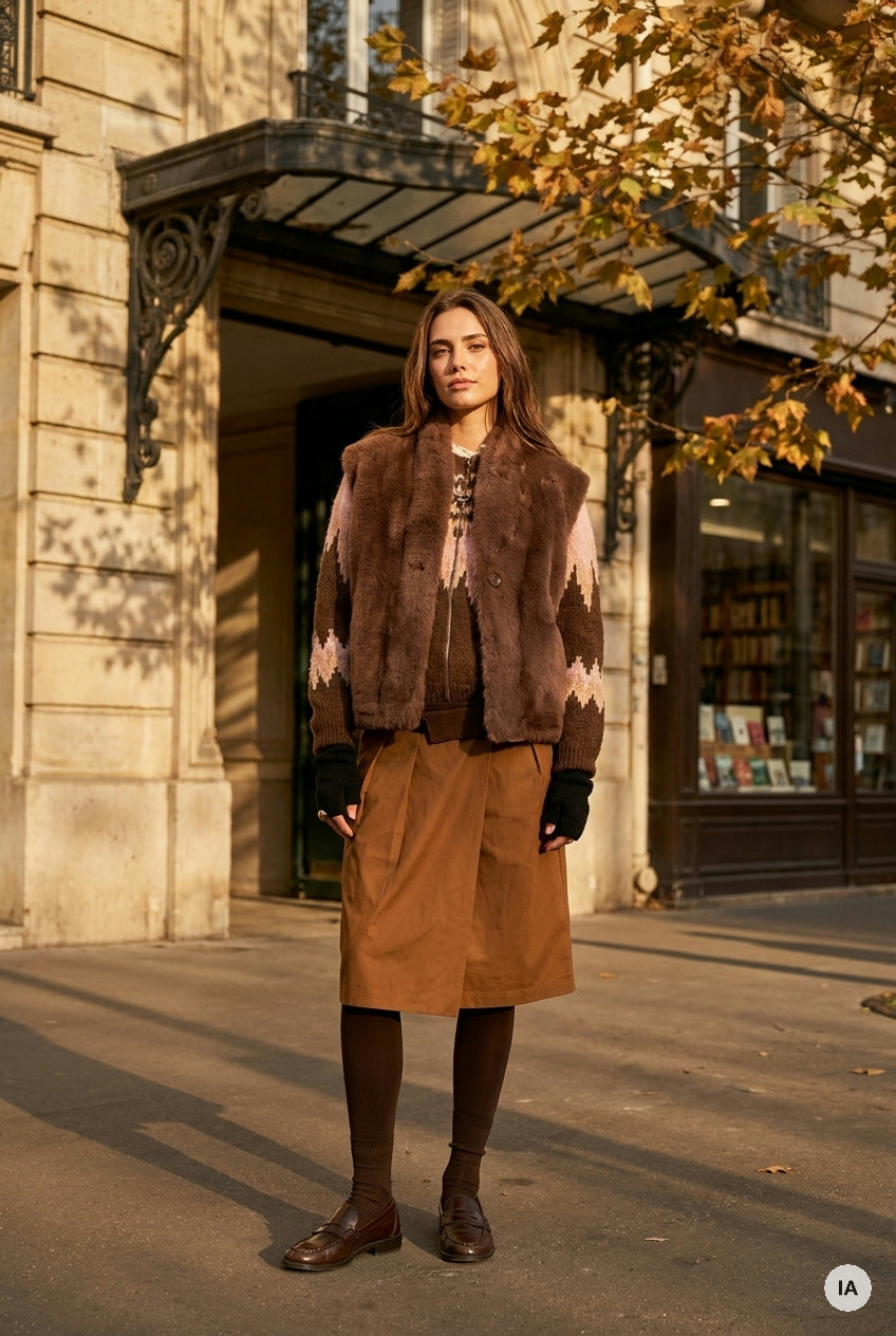 VESTE LOULIANA CHOCOLAT - ORFEO Veste — Image générée par IA