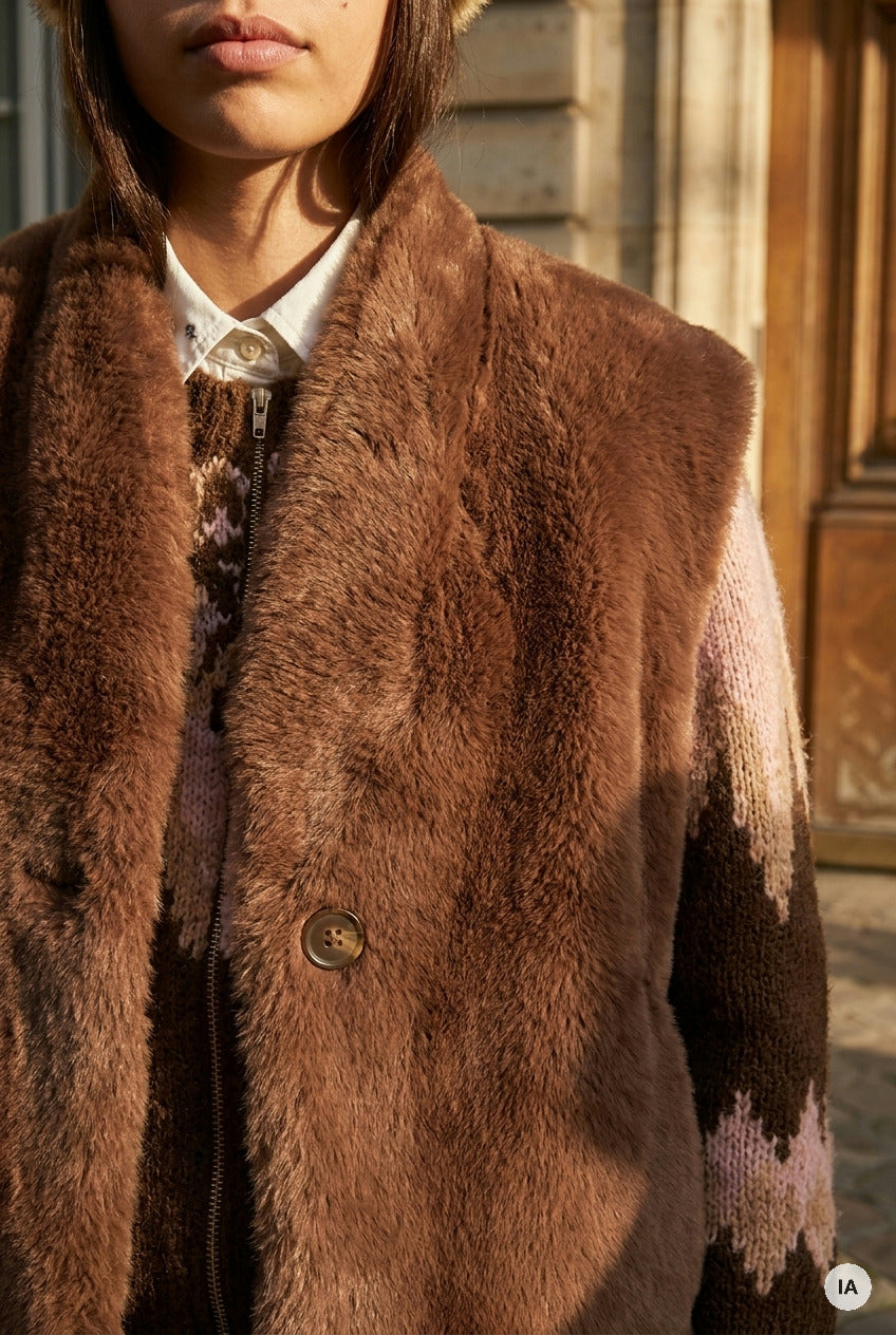 VESTE LOULIANA CHOCOLAT - ORFEO Veste — Image générée par IA