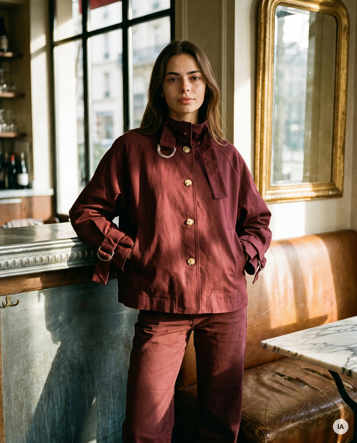 VESTE NEWPORT BORDEAUX - MINUIT DOUZE Veste — Image générée par IA