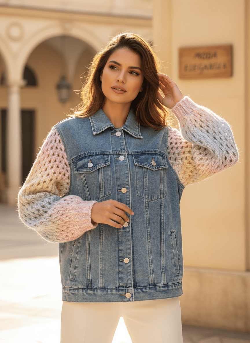 Veste NIAM BLEU ET MULTICO - ADORE VESTE